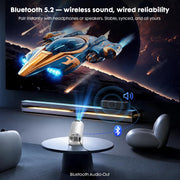 [Built-in Apps] Mini Projector with Wifi and Bluetooth 1080P Supported | Portable Small Projector with Android 14, 180° Rotation/Manual Focus/Auto Keystone, Compatible with HDMI/USB/Smartphone
