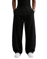 Wangdo Men's Baggy Sweatpants Wide Leg Lounge Cotton Casual Jogging Pants | High waist drawstring,2 Deep pockets,Open bottom,Workout athletic outfits,Loose joggers pants,fashion streetwear,Soft fabric
