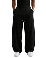Wangdo Men's Baggy Sweatpants Wide Leg Lounge Cotton Casual Jogging Pants | High waist drawstring,2 Deep pockets,Open bottom,Workout athletic outfits,Loose joggers pants,fashion streetwear,Soft fabric