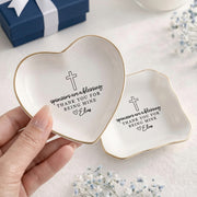 Personalized Name Christian Jewelry Dish – Custom Scripture Ring Tray, Faith Gift for Her