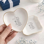 Personalized Name Christian Jewelry Dish – Custom Scripture Ring Tray, Faith Gift for Her