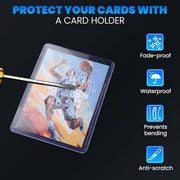 200 Card Sleeves Top Loaders for Cards, 3" x 4" Hard Plastic Toploaders | Baseball Card Protectors, Trading Card Holder for Trading Sports Football Game Cards (100 Toploaders + 100 Penny Sleeves)