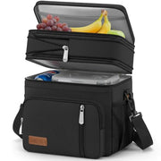 MIYCOO Lunch Bag & Lunch Box for Men Women, Double Deck & Leakproof | Insulated Soft Large Adult Camping Cooler bag for Work, Beach, Picnic, Travel (Black, 15L)