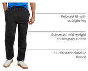 Hanes Men's EcoSmart Sweatpants, Athletic Lounge Pants with Pockets, Open Hem Bottom, Fleece Pants