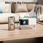 Yoton Y3 Mini Projector, Ultra-Compact 317g, 360° Stand, Auto Keystone | 50% zoom, 720P Native, 1080P Input Support, Portable Small Movie Projector Compatible with TV Stick/HDMI/USB/TF Card
