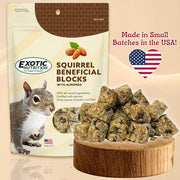 Exotic Nutrition Squirrel Beneficial Blocks - Healthy & Unique Supplemental Food with Nuts & Seeds, 10 oz