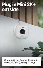 Blink Mini 2K+ (newest model) – Plug-in Home & Pet Indoor Security Camera with 2K video resolution, night vision, enhanced audio, motion detection – 1 camera (White)