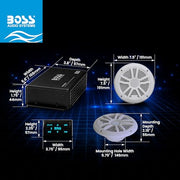 BOSS Audio Systems ASK904B.64 Marine Bluetooth 6.5in Speakers & Amplifier