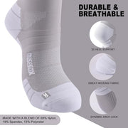 musesox Compression Socks for Women and Men,15-20 mmHg Support(3 Pairs) | Knee High,Graduated Compression,L/R Foot Labels,Breathable Fabric,Best for Flying/Nurses/Travel/Cycling/Pregnancy/Daily Wear