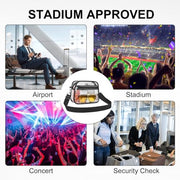 USPECLARE Clear Bag for Stadium Events Clear Sports Fan Handbags Purses | Unisex 0.4 mm Thickened Waterproof PVC,Approved for Concerts,Game Days,Outdoor Events