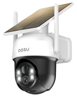 aosu Solar Camera Outdoor Wireless for Home Surveillance,Fixed Solar Panel | Easy to Set up,360° Full Coverage,Auto Person Tracking,2K Clarity&Full-Color Night Vision,Two-Way Talk,2.4GHz WiFi only