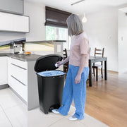 Glad Trash Can with Clorox Odor Protection | Plastic Bin, 13 Gal, Black | Kitchen Waste Bin | Hands Free with Step On Foot Pedal and Garbage Bag Rings
