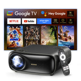 NexiGo PJ40 Pro Google TV Projector, Native 1080p, 4K Support, AI Image Enhancement, 800 ANSI Lumens, Smart Projector with Auto Keystone, 20 W Speakers, Backlit Remote, Wi-Fi & Bluetooth