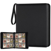 GERMUN 9 Pocket Trading Card Binder,720 Cards, 40 Pages,3 Ring,Double Sided Pockets PU Cover Zipper Collection Album Folder for Standard MTG, TCG, Sports Cards(Black)