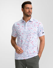 Obla Men's Golf Polo Shirts Print Short Sleeve Dry Fit Collared Shirt | Moisture Wicking, Performance, Lightweight, Casual, Polo Shirts for Men