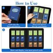 Fabmaker Top Load Binder Holds 360 Cards, Portable Card Binder with Handle | Side Loading Trading Card Storage for 3" x 4" Hard Card Sleeves, Collectible Card Album Case for Games, Sports Cards