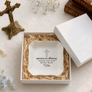 Personalized Name Christian Jewelry Dish – Custom Scripture Ring Tray, Faith Gift for Her