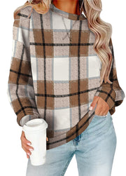 RUMIA Women's Crew Neck Sweatshirt Long Sleeve Tops for Women Fall Clothes | Outfits 2026 Fashion,Comfy Loose Fit Shirts,Casual Basic Pullover