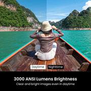 HAPPRUN 3000 ANSI Lumens Outdoor Projector with Official Google TV | 4K Supported, Dolby Audio, Auto Focus & Auto Keystone, 10K+ Apps, WiFi 6, Bluetooth, Indoor & Outdoor Movies
