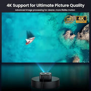 HAPPRUN 1500 ANSI 4K Decoding Outdoor Projector with Official Google TV | Smart Projector with WiFi and Bluetooth, Auto Focus & Keystone, Dolby Audio, Portable Home Theater for Indoor & Outdoor Movie