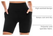Leafigure 2 Pack Womens Biker Shorts with Pockets 6"