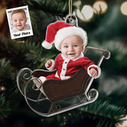 Custom Photo Adorable Newborn Baby - Personalized Custom Shaped Acrylic Ornament - Babies 1st Christmas Gifts