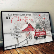 All Roads Lead Home At Christmas - Personalized Poster/Canvas Prints - Gift For Family Members, Mom and Dad