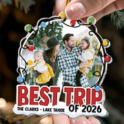 Best Trip Of 2026 Christmas - Personalized Custom Shaped Acrylic Ornament - Christmas Gift For Family, Friends