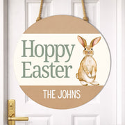 Personalized Hoppy Easter Bunny Wood Sign