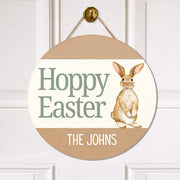 Personalized Hoppy Easter Bunny Wood Sign