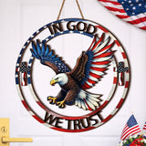 In God We Trust Patriotic Eagle Cross Door Hanger