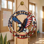 In God We Trust Patriotic Eagle Cross Door Hanger