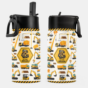 Construction Vehicles, Unicorn Letter - Personalized Kids Stainless Steel Water Bottle - Custom Gift For Back To School, First Day of School - Student, Son, Daughter | Kindergarten, Pre-K, Preschool