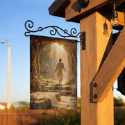 Resurrection Morning – Jesus Walks from the Tomb Easter Garden Flag