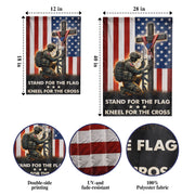 Patriotic Soldier Prayer Cross Garden Flag