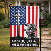 Faithful Warrior Kneeling at the Cross Garden Flag
