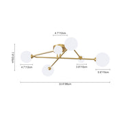 Frosted Bubble Linear Sputnik Semi Flush Mount