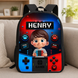 Gamer Boys Girls Back To School -  Personalized Kid Backpack - Gift For Back To School, First Day of School - Student, Son, Daughter | Kindergarten, Pre-K, Preschool