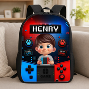 Gamer Boys Girls Back To School -  Personalized Kid Backpack - Gift For Back To School, First Day of School - Student, Son, Daughter | Kindergarten, Pre-K, Preschool