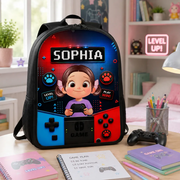Gamer Boys Girls Back To School -  Personalized Kid Backpack - Gift For Back To School, First Day of School - Student, Son, Daughter | Kindergarten, Pre-K, Preschool