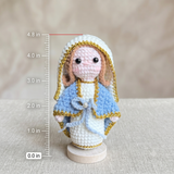 Faith-Inspired Handmade Virgin Mary Crochet Doll - 4.8in
