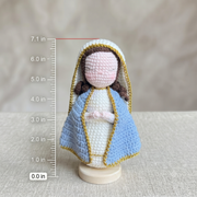 🔥 LIMITED TIME OFFER - Handmade Crochet Virgin Mary Figurine with Wooden Base