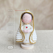 🔥 LIMITED TIME OFFER - Handmade Crochet Virgin Mary Figurine with Wooden Base