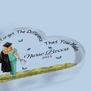 Nursing Graduation - Custom Heart-shaped - Personalized Gift for Female Nurse, CNA, Healthcare, Registered RN, Retirement