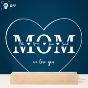 Mom We Love You - Acrylic Plaque Led Lamp - Personalized Gift for Mom - Mother's Day Gift