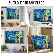 Custom Photo Starry Night Dog Cat Pet - Personalized Poster/Canvas Prints - Gift for Dog/Cat Lovers, Dog/Cat Mom, Pet Lovers