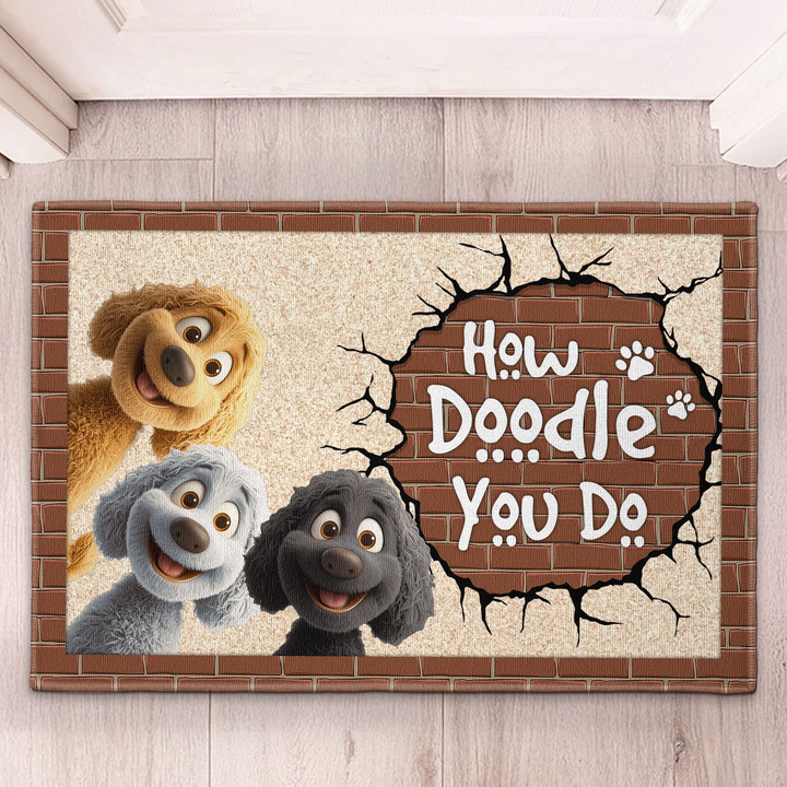 How Doodle You Do - Goldendoodle, Labradoodle - Personalized Doormat - Personalized Gift for Dog Lovers