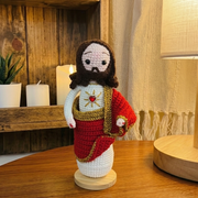 🔥 LIMITED TIME OFFER - Catholic Figurines Crochet Collection – Handmade 9 Inch Wooden Base
