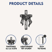 American Flag Draped Cross Metal Wall Art – Christian Religious Home Decor