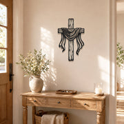 American Flag Draped Cross Metal Wall Art – Christian Religious Home Decor